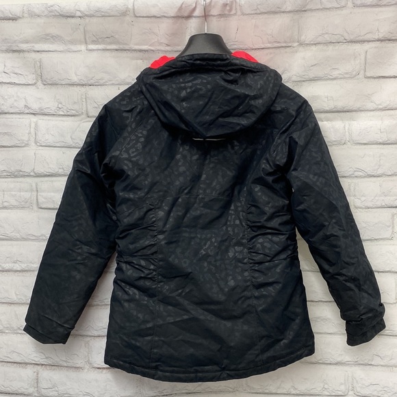 Columbia Girls Jacket with hood Black Pink M 10-12 - Picture 4 of 8
